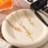 Nuevos Collares de Cadena de Eslabones de Acero Inoxidable Serie Reptiles 2026, Joyería Chapada en Oro con Colgantes de Sirena, Caballito de Mar, Serpiente y Rana, Estilo Europeo