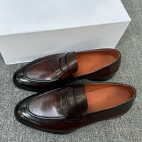 Chaussures habillées formelles en cuir verni de style italien pour hommes, à lacets, type brogue Oxford