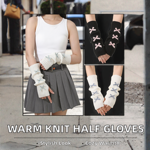 Guantes de punto de algodón/spandex de color liso para mujer, estilo casual, cálidos, hasta la muñeca, ecológicos y duraderos, para primavera y otoño - Product Image 2