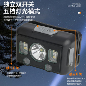 Thousand Miles of Light Peak Headlamp 54g Rechargeable Led Adjustable For Outdoor Cycling Night Running Fishing - Product Image 5