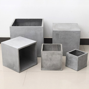 Jardinières <span class=keywords><strong>en</strong></span> béton préfabriqué durables et écologiques pour l'extérieur, <span class=keywords><strong>en</strong></span> fibre de verre, grandes et carrées, pour la maison, avec trous de drainage - Product Image 6