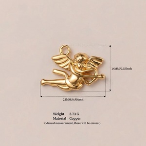 Nouveau 2026 – Breloque DIY personnalisée en acier inoxydable plaqué or 18 carats PVD, motif étoile, lune, soleil, <span class=keywords><strong>croix</strong></span>, ange, pour la fabrication de bijoux - Product Image 5