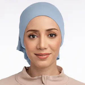 Jilbab Dalaman untuk Wanita, Syal Katun Premium Bahan Jersey Kustom untuk Wanita