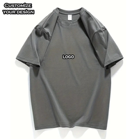 Schweres 100% Baumwolle T-Shirt für Männer Übergroßer Rundhals ausschnitt Kurzarm Custom Hochwertiger Druck Logo Blank Solid Knitted