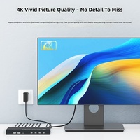 Commutateur KVM HDMI USB 4K 60Hz automatique 4 entrées 1 sortie, contrôle d'un seul moniteur/souris pour 4 hôtesses
