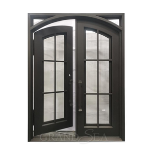 Article populaire : Portes d'entrée en fer forgé pour patio extérieur, modèles de portes simples, qualité garantie, portes d'entrée françaises, portes françaises en fer avec verre. - Product Image 3