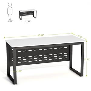Muebles de oficina modernos de madera blanca y negra, escritorio de ordenador, mesa de lectura de escritura - Product Image 2