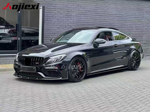 Kit carrosserie C63s en fibre de carbone véritable, style ED1, séparateur de pare-chocs avant pour <span class=keywords><strong>Mercedes</strong></span> <span class=keywords><strong>Benz</strong></span> W205 C63 C63s <span class=keywords><strong>Coupé</strong></span> 2015-2021, lèvre avant - Product Image 3
