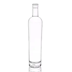 ขวดแก้วเปล่าทรงสูงทำจากแก้วสีขาวสำหรับใส่เหล้าขนาด750มล. สำหรับใส่แอลกอฮอล์