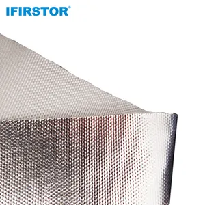 Fireproof Insulation Material Single Side Aluminum Foil Coated Mesh Fiberglass Fabric Cloth