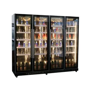 Novo modelo opcional 2/3 portas de vidro, bebidas vegetais display visicooler frigorífico com luz led