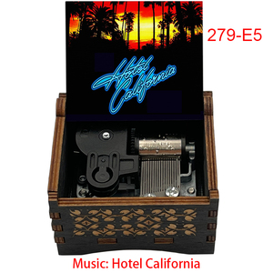 Caja de Música de Madera Vintage Popular del Hotel California, Melodía de Banda Famosa, 18 Notas, Movimiento Manual/De Cuerda - Product Image 5