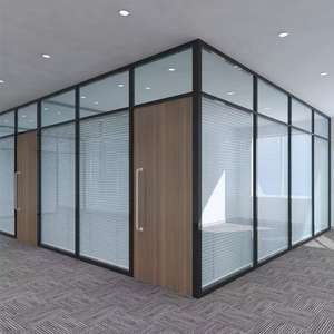 Insonorisé multifonctionnel bureau salle de réunion cloison en verre pliable coulissant en alliage d'aluminium cadre cloison en verre - Product Image 2