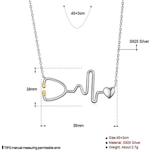 GN01 Collier infirmière en argent sterling 925, cœur et stéthoscope, bijoux pour infirmières et médecins, idéal pour anniversaire, Noël, Saint-Valentin - Product Image 5