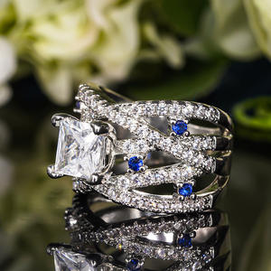 Anillo de Diamantes con Corte Princesa A031, Piedra Natural, Joyería Clásica de Compromiso para Mujer - Product Image 6