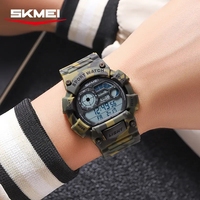 Montre-bracelet sport pour homme Skmei 2403, mouvement numérique, 5 ATM, montre en résine avec miroir, fonction de compte à rebours, montre LED, Reloj Masculino