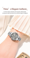 Meilleure Vente 504 Montre-bracelet à Quartz Simple et Tendance pour Femme, Bracelet en Acier Inoxydable, Étanche 3ATM, Légère 64G, Idéale pour les Affaires