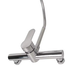 Mitigeur de cuisine moderne <span class=keywords><strong>à</strong></span> poignée unique Robinet 2 trous en acier inoxydable avec pulvérisateur d'eau chaude et froide flexible en vente Robinet d'eau - Product Image 4