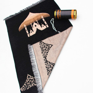 Tapis de prière portable moderne musulman islamique en polyester tissé, lavable, avec seau de rangement, coffret cadeau - Product Image 5