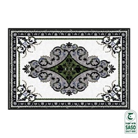 Nouvelles dalles de sol intérieures en porcelaine noire et blanche 600x600mm antidérapantes et antibactériennes pour hôtels et chambres, qualité 3A