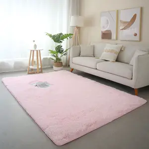 Alfombra de piel de felpa de lujo al por mayor, alfombra suave, alfombras para el hogar, alfombra decorativa para sala de estar
