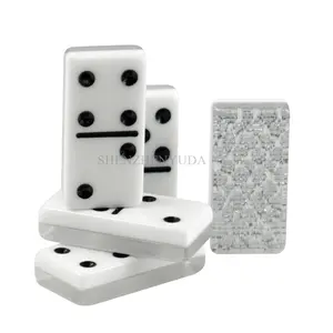 Silver Matador Dominos Blocks Party Gathering Domino Game Acrylic two-tone D6 Dominoes Set