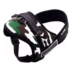 Reinforced Nylon <b>Dog</b> <b>Harness</b> for Large Breeds, Size M, Solid <b>Black</b> with Buckle Closure, Durable Chest Strap Design for Secure Fi - Product Image 5