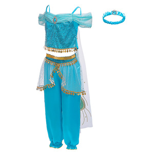 Costume de cosplay <span class=keywords><strong>Princesse</strong></span> <span class=keywords><strong>Jasmine</strong></span> <span class=keywords><strong>Aladdin</strong></span> pour filles, robe de Noël en polyester - Product Image 5