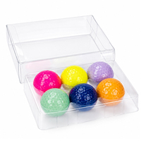Balles de golf multicolores, lot de 6, boîte en plastique transparente, assortiment coloré, logo personnalisé, vente en gros, OEM, directement de l'usine