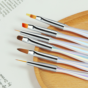 6Pcs Aurora Iridescent Nail Art Brush Kit for Gel Painting Liner Carving Salon Manicure - Product Image 3