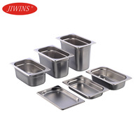 Plateau de service alimentaire en acier inoxydable JIWINS GN 1/2, 325x265x100mm, durable, qualité alimentaire, pour hôtels et traiteurs