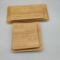 Plateau de petit-déjeuner écologique avec poignées en bois personnalisées Plateau de service durable en mélamine et bambou Plats et assiettes personnalisables