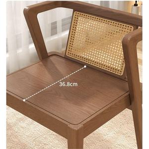 مجموعة طعام حديثة من الخشب الصلب البسيط ، كراسي خلفية منسوجة وطاولة لحانة المنزل أو أثاث المكاتب - Product Image 4