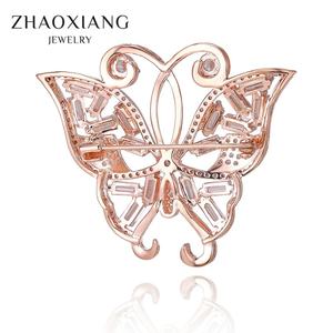 Broches de Mariposa de Cristal con Pedrería en Oro/Plata, Joyería Personalizada de Fábrica al por Mayor para Mujer/Niña, Regalo - Product Image 2