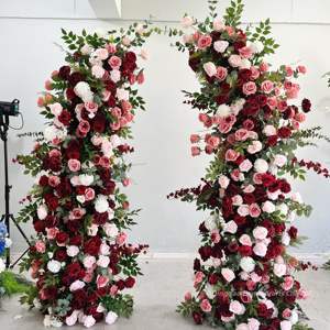 Simulation de forêt florale, nouvelle décoration de fond de mariage, décoration de fenêtre, hall d'<span class=keywords><strong>exposition</strong></span>, arche, disposition, cadre en corne, personnalisation - Product Image 2