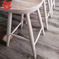 Chaise de bar et tabouret de comptoir en bois massif de chêne, couleur naturelle, design traditionnel, pour la maison, le bureau et les cafés.