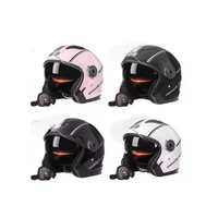 Casco Abierto de Motocicleta ABS Nuevo, para Hombre y Mujer, con Doble Visera, Protector Facial, Ligero, Retro, 3/4