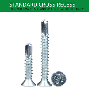 High Quality DIN 7504 P SDS CSK #6#8 4.2 4.8 Steel <b>Flat</b> Head Self Drilling <b>Screw</b> with Zinc Finish - Product Image 2