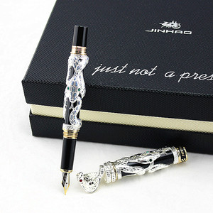 Penna a Sfera Jinhao Snake 3D <span class=keywords><strong>Cobra</strong></span> Avanzata con Ricarica Nera, Regalo VIP per Clienti, Penna di Lusso 3D Argento e Oro - Product Image 2