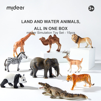 Ensemble de figurines d'animaux sauvages MIDEER MD1382, figurines de safari, jouets réalistes pour enfants, ensemble de jeu de 15 pièces