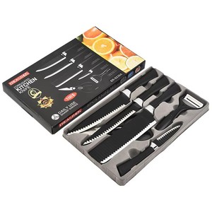 Cedar space 6 Pcs/Set Kitchen Ripple Knife with Stainless Steel Cutting Tool Set Kitchen Knife & Fruit Knife - Product Image 1