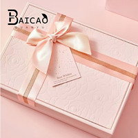 Grande boîte cadeau rose premium au toucher doux, boîte vide européenne pour savon et bonbons de mariage, emballages de dragées de mariage en gros