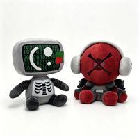 Nuevo Producto de Alta Gama, Peluche Artístico con Forma de Calavera de Computadora y Televisión, Robot de Peluche, Muñeco Suave y Adorable, Regalo de Anime y Videojuegos