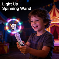 Bâton lumineux Panda Spinner pour fête foraine, fournitures de fête personnalisées, cadeau de fête Panda Cirque en gros, bâton lumineux musical pour fête de cirque