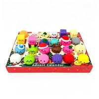 Calendrier de l'Avent de Noël USA Warehouse : 24 jours de jouets squishy en forme de raviolis mystères – Compte à rebours de Noël
