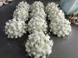 J24, venta al por mayor, Bola de flores blancas artificiales, <span class=keywords><strong>centro</strong></span> de mesa de boda, Bola de flores rosas de seda, pieza central para decoración de mesa de boda - Product Image 3