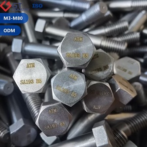 Vis hexagonales ASTM A193 A193M Grade GR <span class=keywords><strong>B5</strong></span> B6 B6X B7 B7M B16 avec écrous, rondelles, zinc noir HDG PTFE Xylan Dacromet - Product Image 6