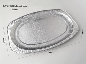 Plateau ovale grand format jetable, plat en aluminium gaufré pour grillades et rôtisseries de poisson - Product Image 5