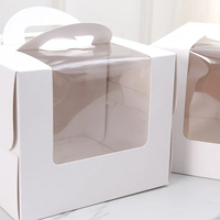 Boîte à gâteau d'anniversaire rectangulaire en emballage alimentaire biodégradable avec logo personnalisé, design transparent blanc pour mariage, PVC gaufré