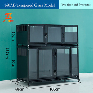 Cage pour chien en métal multi-<span class=keywords><strong>couches</strong></span> et accessoires, robuste, respirante, durable, avec roues – Nouveauté très demandée - Product Image 2